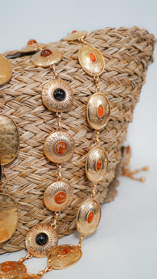 Eye of the Tiger Multicolor Gemstone Chain Belt