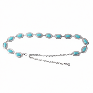 Turquoise Teardrop Stone Chain Belt