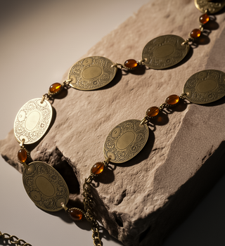 Amber Antique Brass Medallion Belt