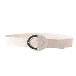 Two Toned Pearl Metallic Raffia Belt