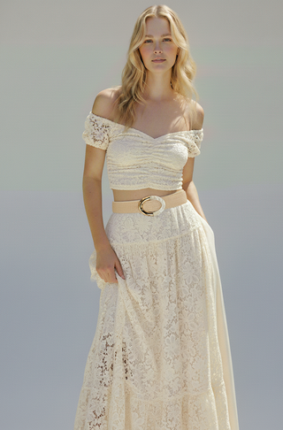 Two Toned Pearl Metallic Raffia Belt