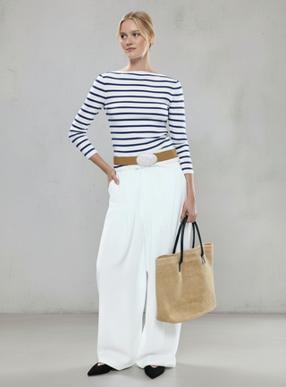 Coastal Crackle Buckle Raffia Belt