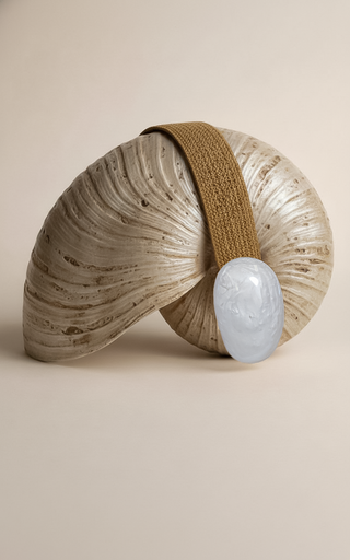 Coastal Crackle Buckle Raffia Belt
