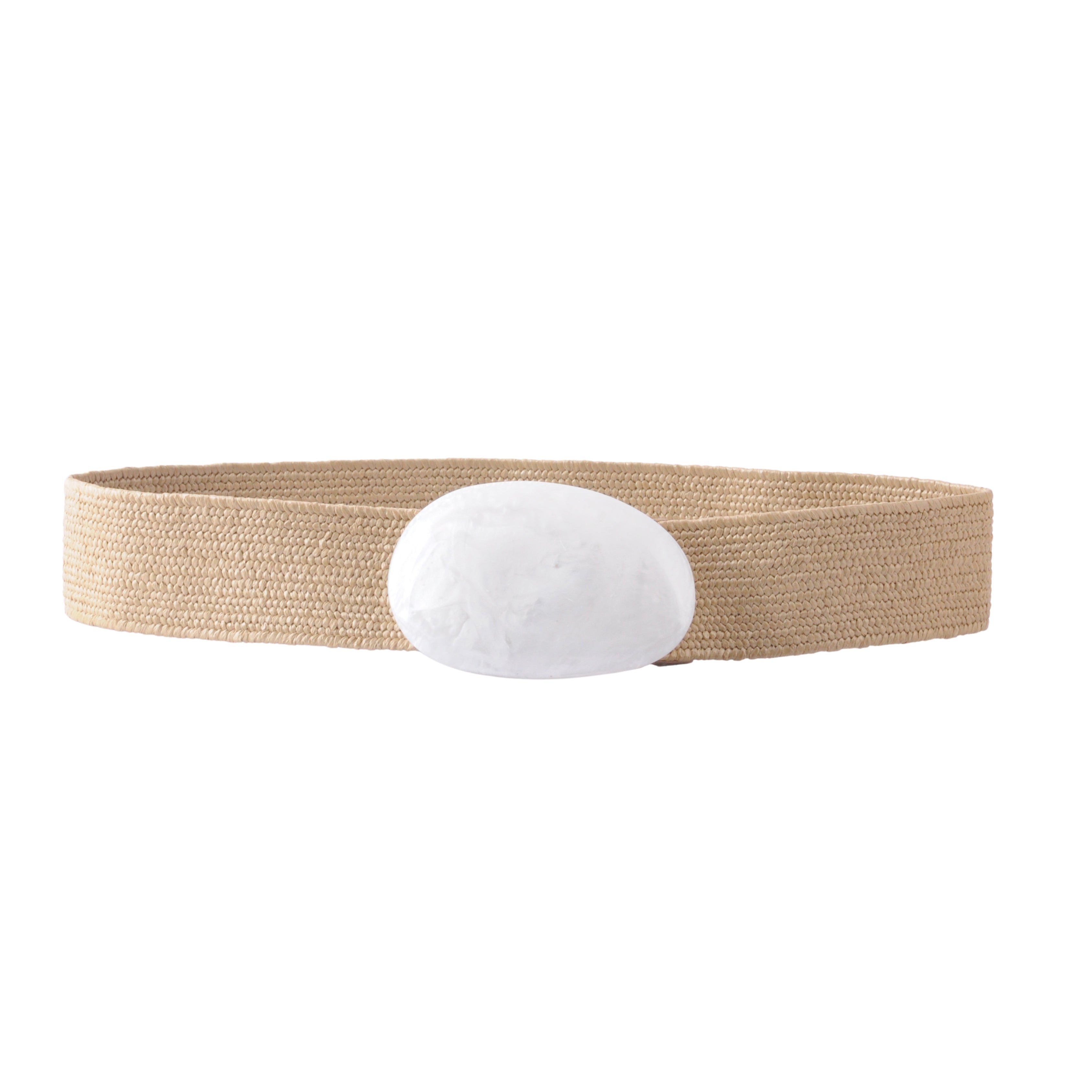Coastal Crackle Buckle Raffia Belt