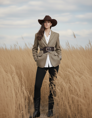 Asymmetrical Waist Cinching Belt with Polished Signature Hardware