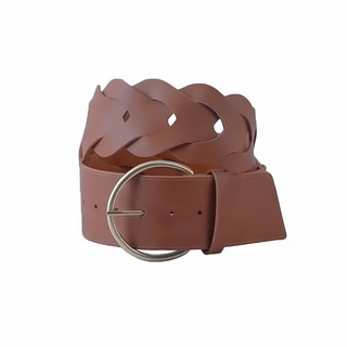 Chevron Patterned Woven Tail with Ultra Thin Brass Buckle