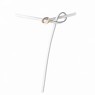 Ultra Thin Tie-On Asymmetrical Buckle Belt