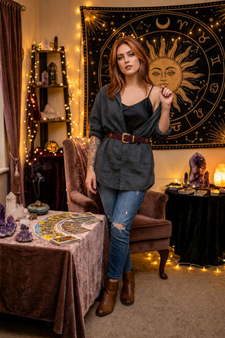 The Stargazer's Stone Studded Suede Belt