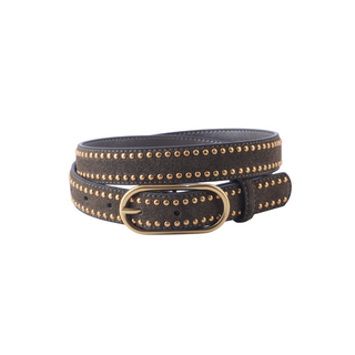 Stud-Lined Suede Belt