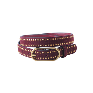 Stud-Lined Suede Belt