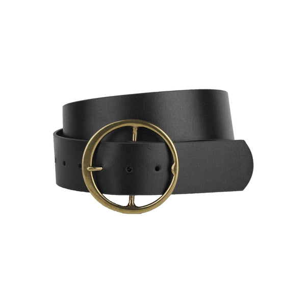 Classic Leather Wide Circle Buckle Belt | Most Wanted USA