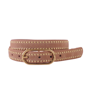 Stud-Lined Suede Belt
