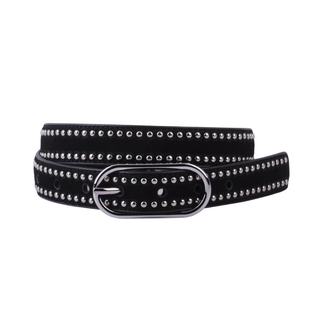 Stud-Lined Suede Belt