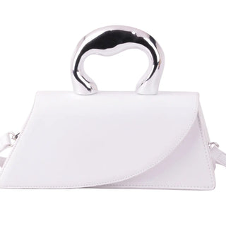 Asymmetrical Crossbody with Chrome Handle