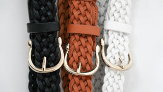 Classic Braided Equestrian Buckle Leather Belt