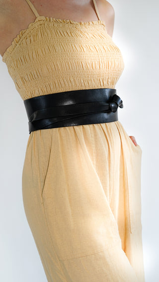 Leather Obi Wrap Belt