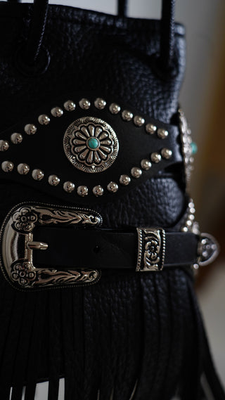 Maximalist Silver Concho Western Buckle Leather Belt