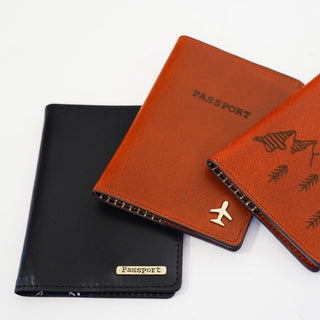 Black Leather Passport Holder