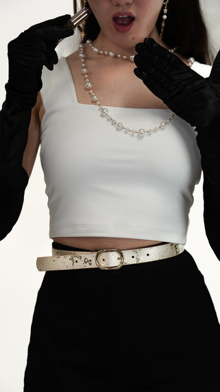 Gold Shimmer Glam Leather Belt