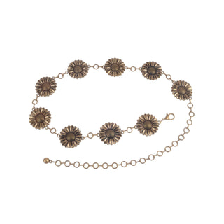 Sunflower Floral Concho Chain Belt