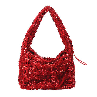 Fuzzy Sequin Scrunch Bag