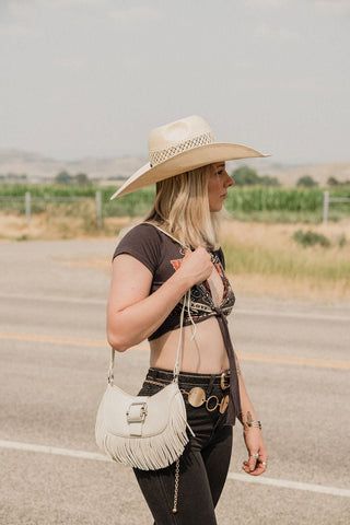 Baguette Bag with Western Fringe - Handbag - mostwantedusa