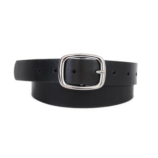 Basic Silver Rectangle Buckle Leather Belt - Belt - mostwantedusa