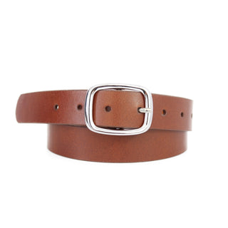 Basic Silver Rectangle Buckle Leather Belt - Belt - mostwantedusa