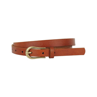 Basic Skinny Leather Belt with Equestrian Buckle - Belt - mostwantedusa