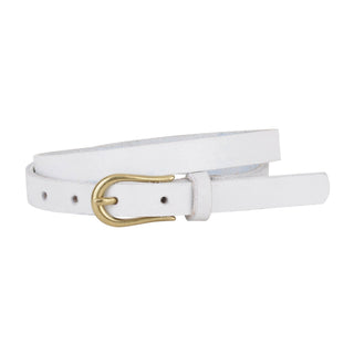 Basic Skinny Leather Belt with Equestrian Buckle - Belt - mostwantedusa