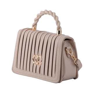 Twisted Top Rings Satchel Bag