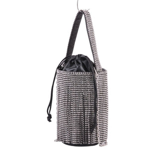 Black Rhinestone Fringe Drawstring Handbag - Handbag - mostwantedusa