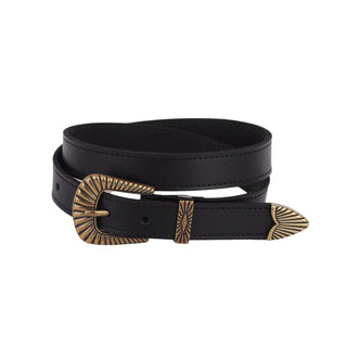 Bohemian Brass Buckle Leather Belt Set - Belts - mostwantedusa