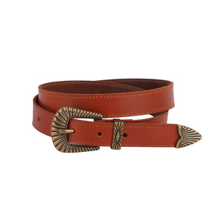 Bohemian Brass Buckle Leather Belt Set - Belts - mostwantedusa