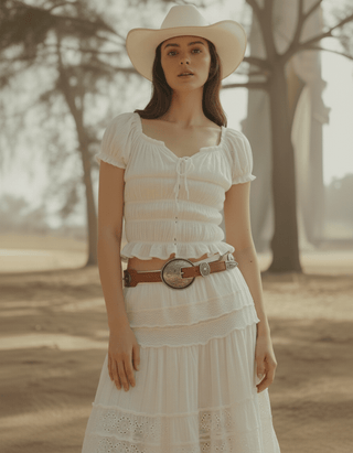 Cassie's Carved Concho Buckle Belt - Belt - mostwantedusa