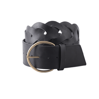 Chevron Patterned Woven Tail with Ultra Thin Brass Buckle - Belts - mostwantedusa