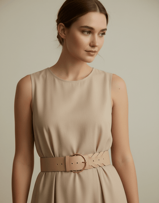 Chevron Patterned Woven Tail with Ultra Thin Brass Buckle - Belts - mostwantedusa
