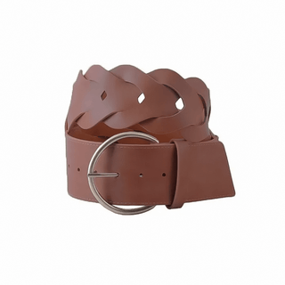 Chevron Patterned Woven Tail with Ultra Thin Brass Buckle - Belts - mostwantedusa