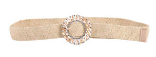 Circle Rhinestone Buckle Stretch Belt - Belts - mostwantedusa