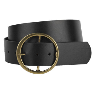 Classic Wide Genuine Leather Round Buckle Belt - Belts - mostwantedusa