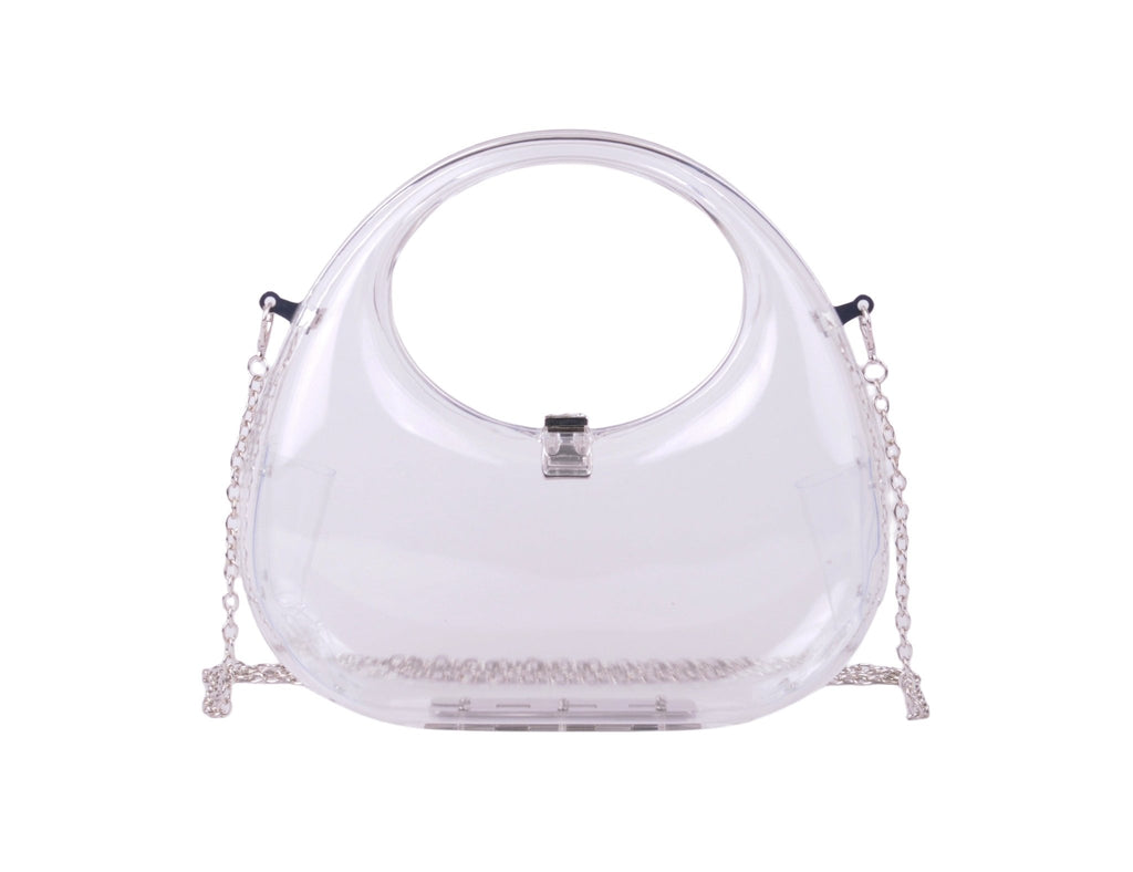 Clear Swoop Top Handle Handbag with Chain – mostwantedusa