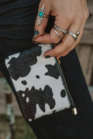 Cow Print Cowhide Leather Wallet - Small Leather Good - mostwantedusa