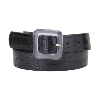 Croc Print Square Resin Buckle Belt - Belt - mostwantedusa