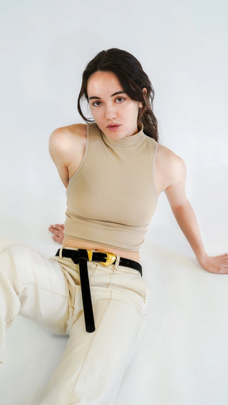 Skinny Suede Liquid Gold Buckle Belt- Ships July 21st