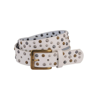 Distressed Studded Leather Belt - Belts - mostwantedusa