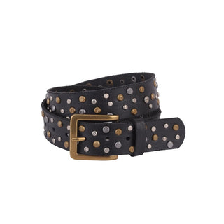 Distressed Studded Leather Belt - Belts - mostwantedusa