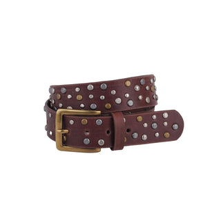 Distressed Studded Leather Belt - Belts - mostwantedusa