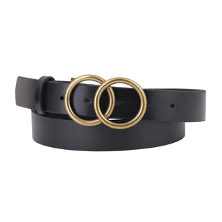 Double Circle Buckle Leather Belt - Belt - mostwantedusa