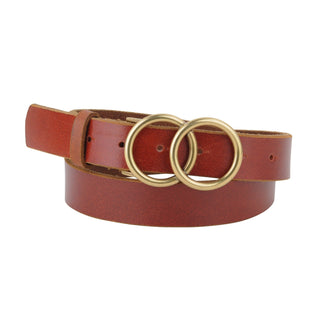 Double Circle Buckle Leather Belt - Belt - mostwantedusa