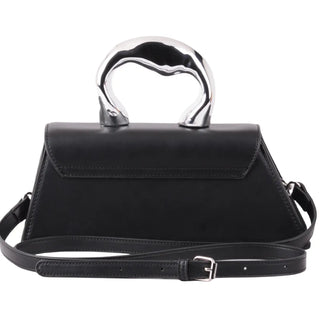 Asymmetrical Crossbody with Chrome Handle